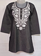 Women Embroidered denim black short  Kurta  