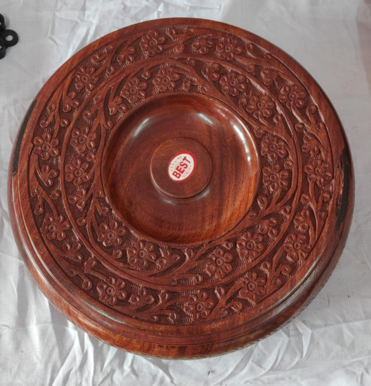 Hand-Carved Sheesham Wood Spice Box | 8 Inches
