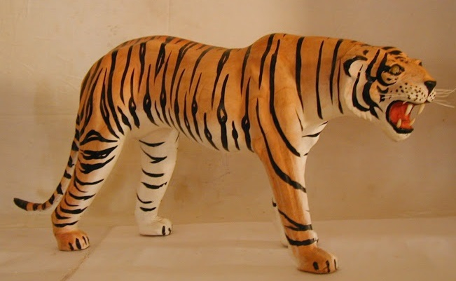 Leather Tiger Home Decor Piece