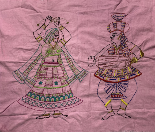 TRADITIONAL EMBROIDERY ON WALL HANGING