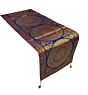 Premium Banarasi Brocade Silk Table Runner -Ethnic Mandala Design  16 x 72 inches - 6 Ft Long- Navy Blue