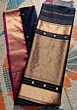 Sausar Gold and Blue Silk and Cotton saree