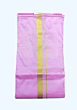 Pink Color Dhothi with Golden Zari Diamond Border 