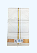 Cream Dhothi with Diamond Golden Zari border | 40 Kulikai