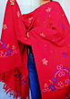 Women's red shawl with small motifs