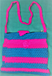 Handmade Woolen Purse - Blue & Pink