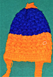 Kids Handwoven Woolen Cap | Blue & Bright Yellow