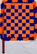 Handwoven  Woollen Hand Fan | Blue & Orange