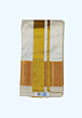 Pure silk cream Dhothi with Diamond zari border