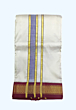 Light Cream Dhothi with mini mayikann border
