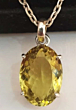 Lemon Yellow Quartz Crystal Pendant