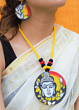 Hand painted Buddha necklace set-Mad681204