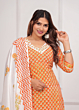 Pure Cotton Kurta Set | Hand Printed | Orange