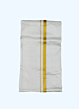 White Dhothi with Golden Zari Border | 24 Kulikai