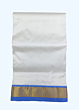 Cream Dhothi with Blue color border
