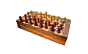 wooden magnetic chess 7 by 7 inches 