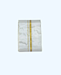 Artsilk Dhothi with Golden Zari | Cream | 30 Kulikai Border Size | AS 254
