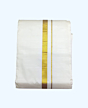 Cream Silk Dhothi with Golden Zari border 