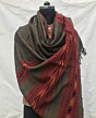 Brown color Kullu shawl teen patti design 
