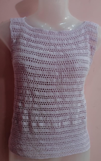 Handwoven Crochet Top | Pink