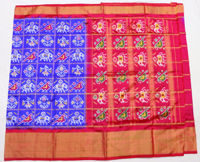 Ikat bon jari cheks saree