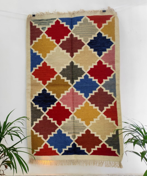 Handloom Colorful Rug for Home Furnishings