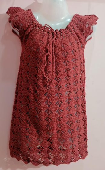 Handwoven Crochet Top | Brown