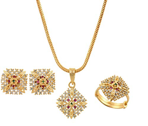 Diamond Pendant, Earring, Ring Set