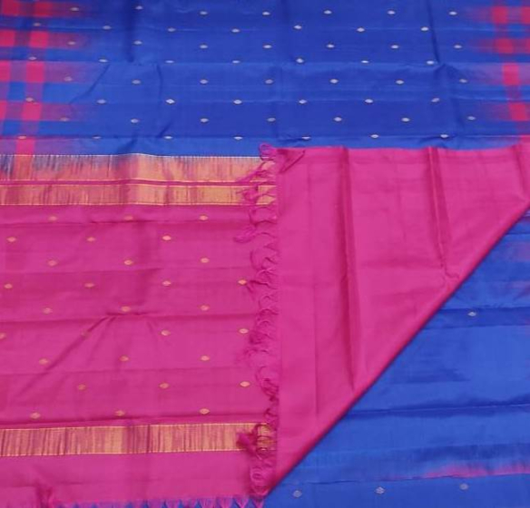 Handwoven Blue Silk Saree