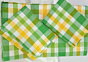 Kannur Cotton Bedsheet Yellow Green checked  90 x 90 size