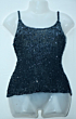 Handcrafted Black Beaded Zari Spaghetti Top | M