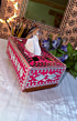 Wooden designer mirror tissue box 