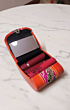 Handcrafted Leather Lipstick Case with Mirror for 3 Lipsticks