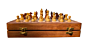 wooden magnetic chess 7 by 7 inches 