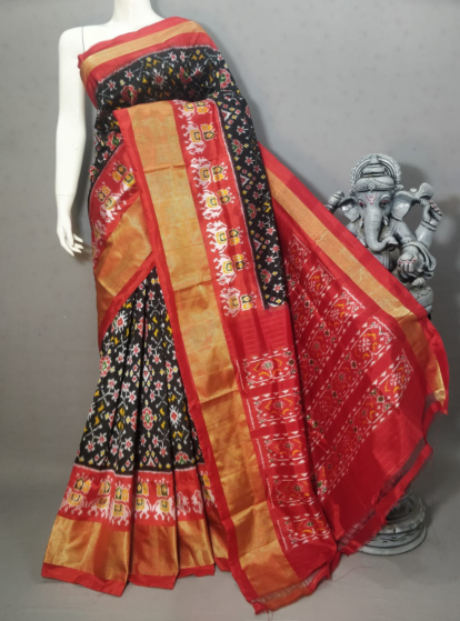 pure silk double ikkat saree