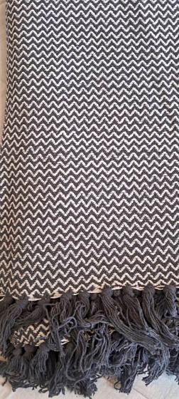 Cotton Double Bed cover Chevron Weave Design