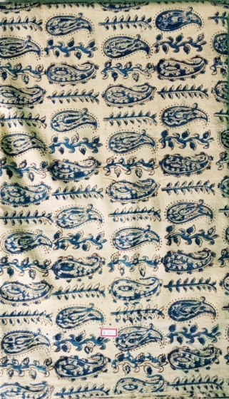 Kalamkari Hand Block Print Cotton Cambric Fabric - Multicolor - 1 Meter(KBPF171)