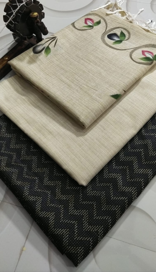 “Elegant Viscose Silk Weaving Work Suit Set with Khadi Cotton Bottom & Screen Printed Dupatta”