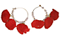 Handmade Jute Earrings Red