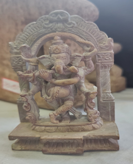 Hand-Carved Stone Ganesha Statue I Height 4 inch