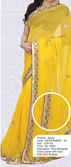 Yellow Gota Patti Sarees