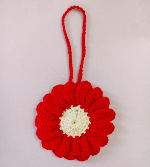 Red Key Chain Made in Cotton Yarn
