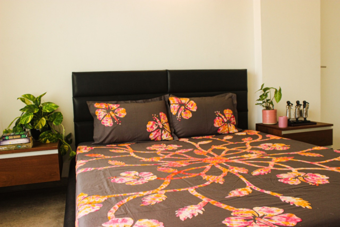 Patchwork bedsheet floral pattern