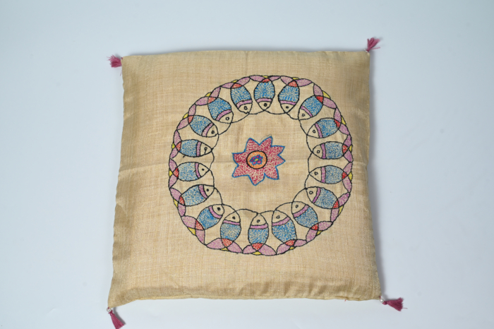 Aapan Kala Golden Cushion Cover