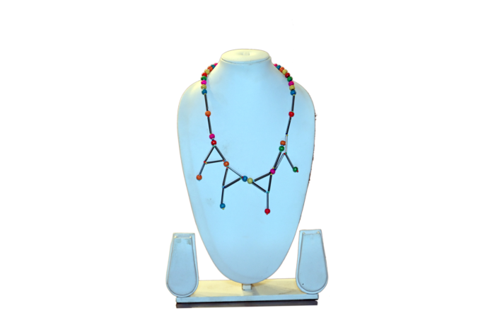 SILVER PIPE MULTI COLOR NECKLACE 