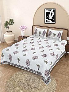 Jaipuri Cotton Hand-Printed Bedsheet | 90x108 inches