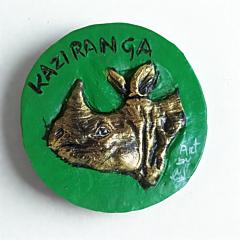 Terracotta Kaziranga Rhino magnet
