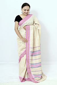 Handloom Tussar Karvati Kinar Saree