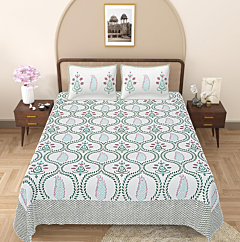 Jaipuri Cotton Hand-Printed Bedsheet | 90x108 inches