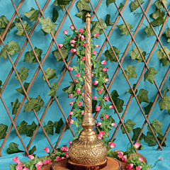 Brass Mashal Diya Stand Traditional Brass Torch Oil Lamp for Temple, Puja & Decorative Lighting BH11963